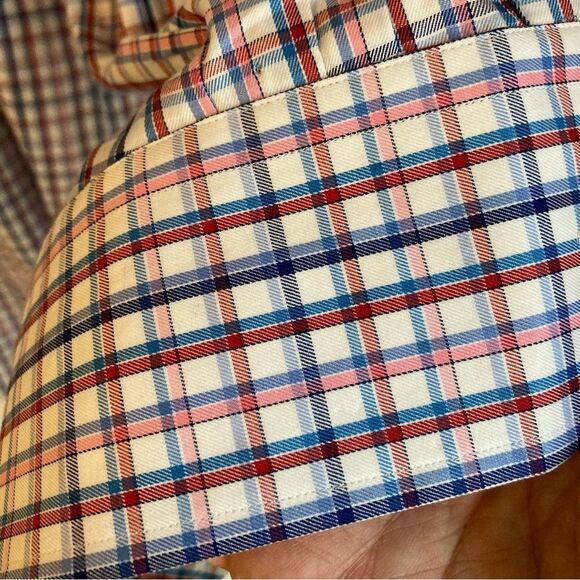 Peter Millar Men’s 100% Cotten plaid button down shirt size large. EUC! - Picture 7 of 7